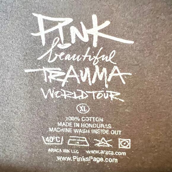 Pink Beautiful Trauma World Tour Graphic T-Shirt Size XL - Picture 3 of 8